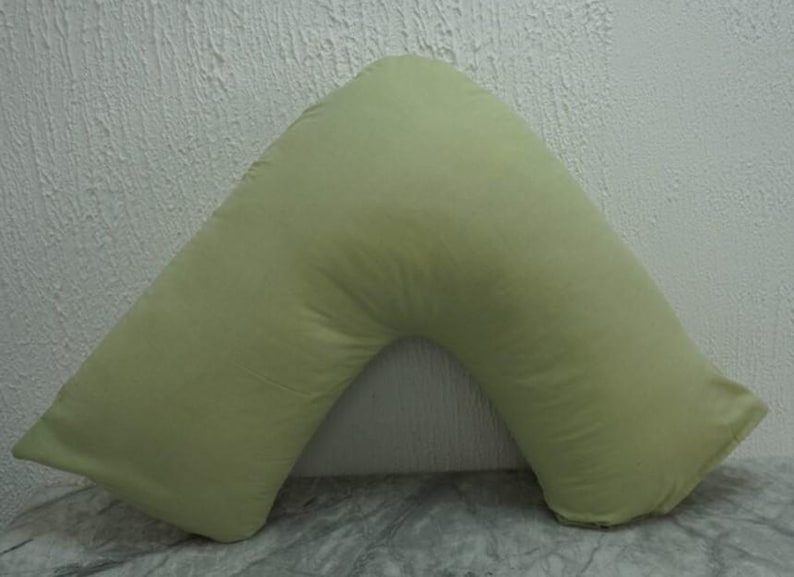 V Shaped Pillowcase Orthopedic Maternity Nursing Back Neck Support Pillow Cover 74x34cm Sage Green