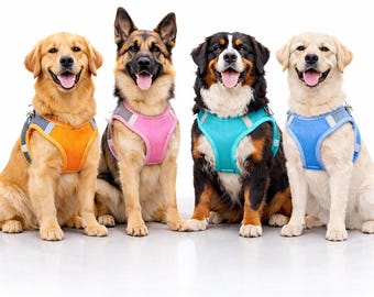Dog Harness Reflective No Pull Fully Adjustable Lightweight Puppy Vest XS, Small, Medium, Large