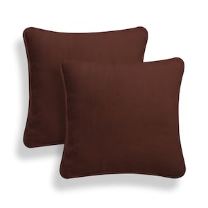 Pack of 2 Plain Dyed Cotton Cushion Covers Duck Quality Attractive Colours in Multiple Sizes 16’’ 18’’ 20’’ Chocolate