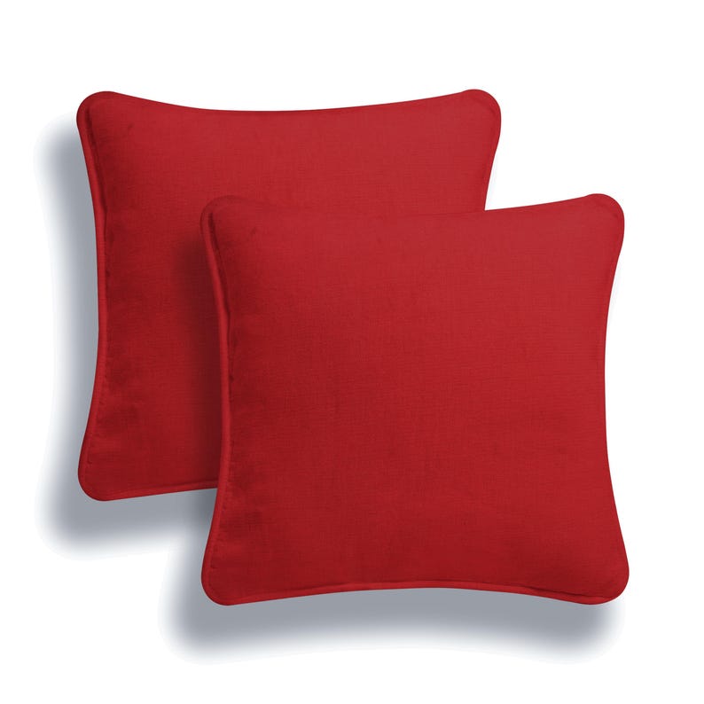 Pack of 2 Plain Dyed Cotton Cushion Covers Duck Quality Attractive Colours in Multiple Sizes 16’’ 18’’ 20’’ Red