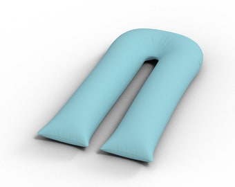 12FT U Shape Pillowcase 100%Polycotton Cover Maternity Pregnancy Full Body Support In 5 Colours