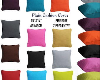 Plain Cushion Covers 100% Cotton Duck Quality Cushion Cases Home Sofa Decor 18"x18"