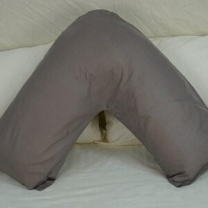 V Shaped Pillowcase Orthopedic Maternity Nursing Back Neck Support Pillow Cover 74x34cm Silver