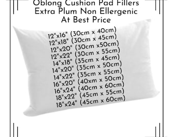 Rectangular Oblong Hollowfibre Cushion Pads, Inner Inserts Scatters Fillers for Home, Sofa, Chair in Multiple Sizes