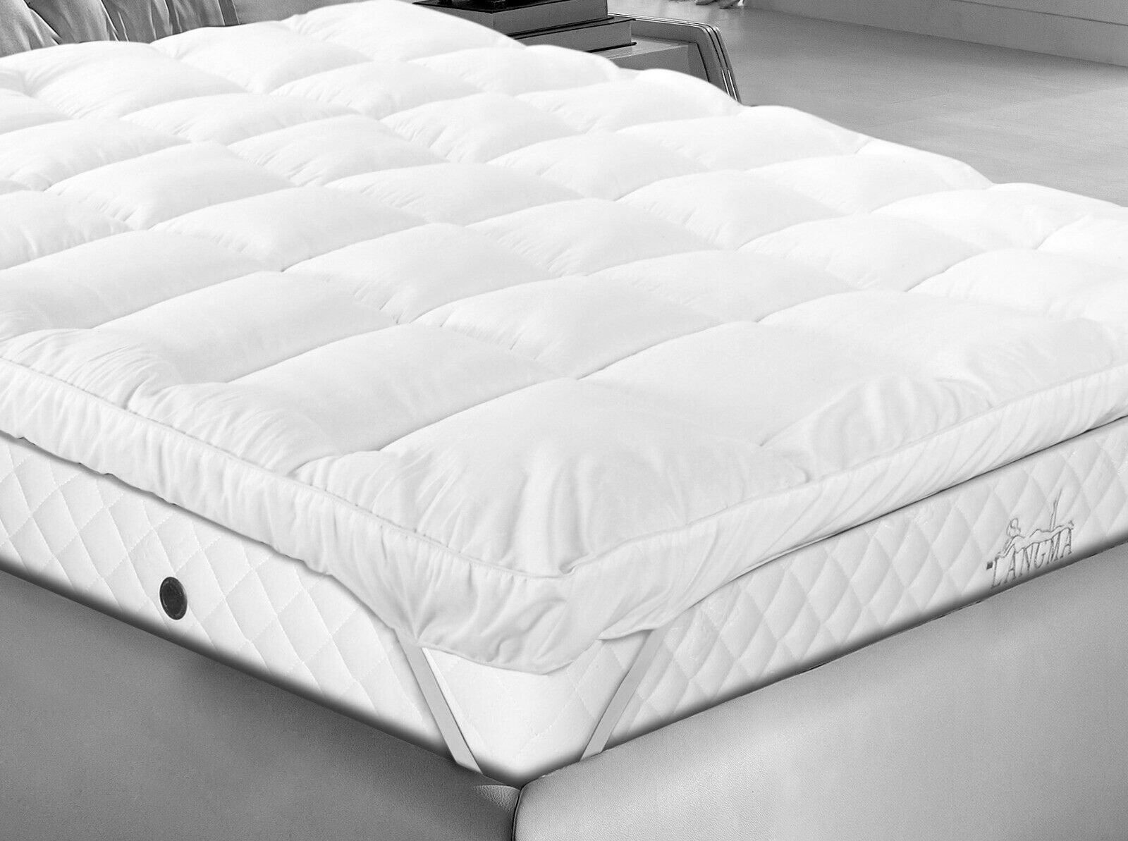 10cm Deep Mattress Topper Luxury Cotton Cover Single,Double,King,Superking 4" 