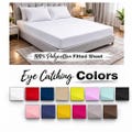 Fitted Sheet Poly Cotton Plain Dyed Elasticated Bed Sheets Non Iron Luxury Combed Available Single. Double, King, Super King