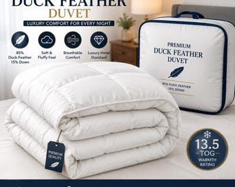 Duck Feather and Down Duvet Quilt Warm Extra Filled Anti-Allergenic Cosy Duvet 13.5 Tog Single, Double, King, Superking