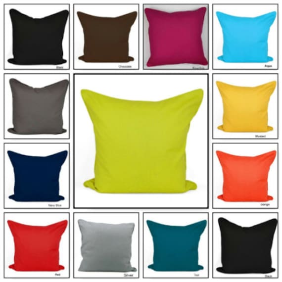 plain coloured cushion covers