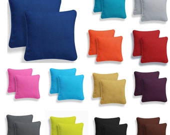 Pack of 2 Plain Dyed Cotton Cushion Covers Duck Quality Attractive Colours in Multiple Sizes 16’’ 18’’ 20’’