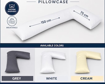 Polycotton L Shaped Pillowcases Orthopedic Head Neck Pregnancy Maternity leg Support Available in 3 Color