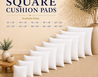 Hollowfibre Cushion Pads Inner Inserts Scatters Filler Square Plum Cushions Pack of 1 to 10