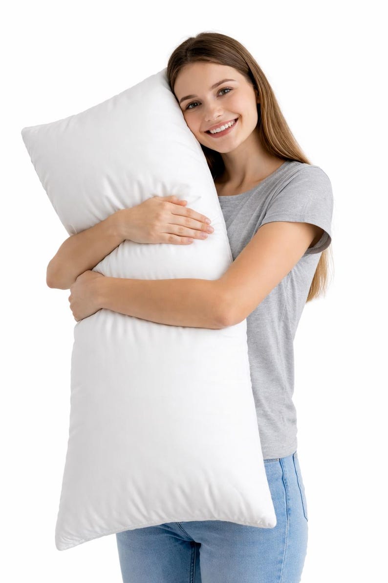 Hollowfibre Bolster Pillow Non Allergenic Extra Filled Full Body Support Orthopedic Pregnancy Pillow All Sizes afbeelding 3