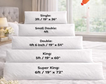 Hollowfibre Bolster Pillow Non Allergenic Extra Filled Full Body Support Orthopedic Pregnancy Pillow All Sizes