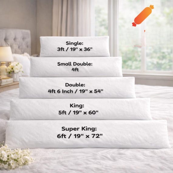 Hollowfibre Bolster Pillow Non Allergenic Extra Filled Full Body Support Orthopedic Pregnancy Pillow All Sizes