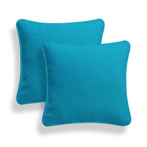 Pack of 2 Plain Dyed Cotton Cushion Covers Duck Quality Attractive Colours in Multiple Sizes 16’’ 18’’ 20’’ Teal
