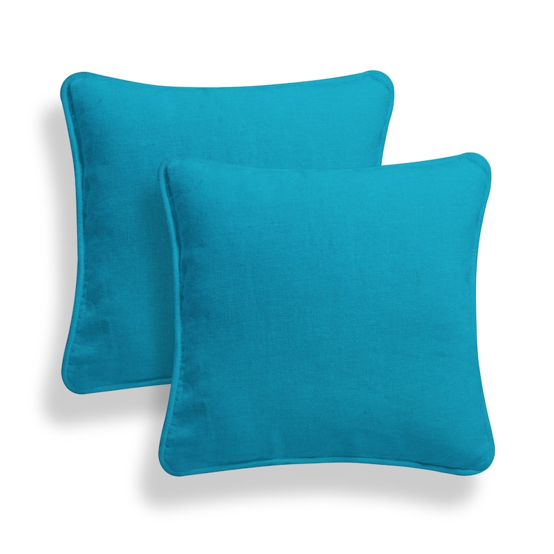 Pack of 2 Plain Dyed Cotton Cushion Covers Duck Quality Attractive Colours in Multiple Sizes 16’’ 18’’ 20’’ Teal
