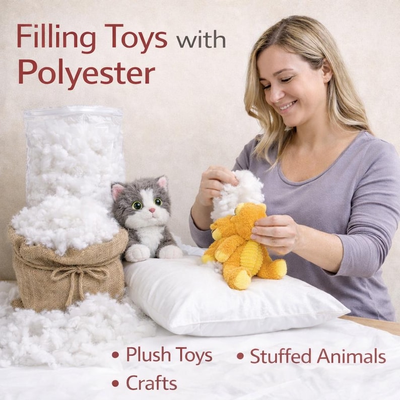 Virgin Hollowfibre Polyester Filling Stuffing for Pillows Cushions Toys Teddy Bear Crafting Sofa Filling bild 3