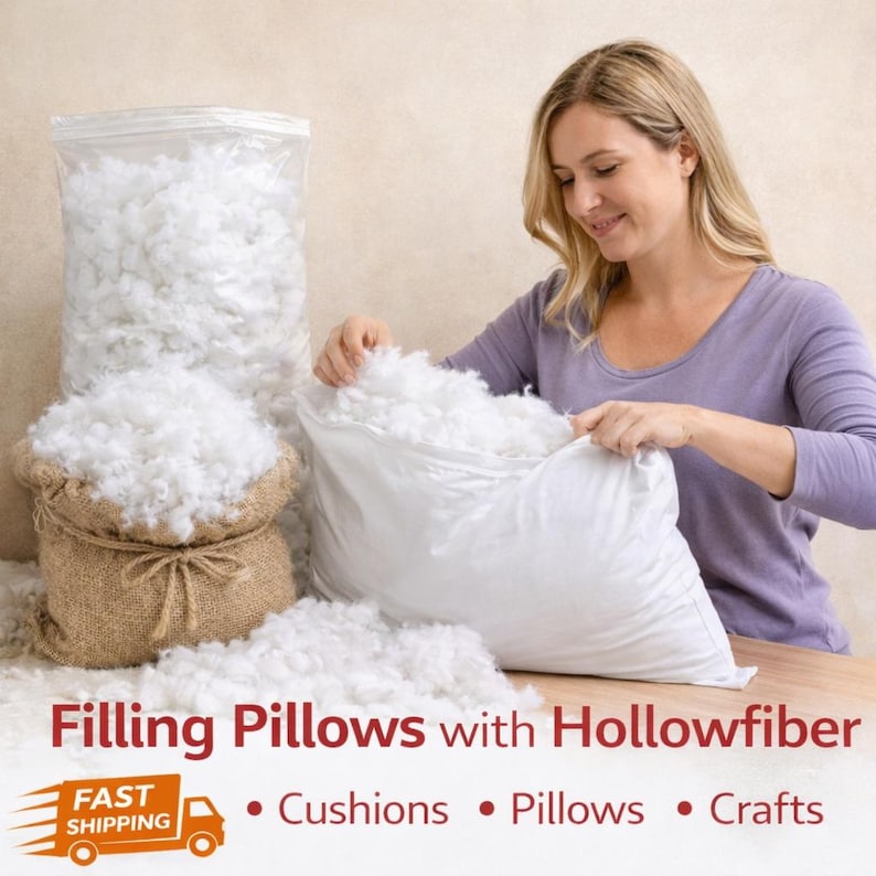 Virgin Hollowfibre Polyester Filling Stuffing for Pillows Cushions Toys Teddy Bear Crafting Sofa Filling bild 5