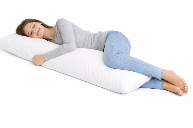 Hollowfibre Bolster Pillow Non Allergenic Extra Filled Full Body Support Orthopedic Pregnancy Pillow All Sizes afbeelding 2