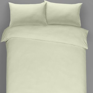 Satin Stripe Duvet Cover TC-300 100% Egyptian Cotton Luxury Soft Quilt Bedding Set with Pillowcase In all Sizes
