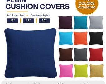 Cushion Cover Premium Cotton Plain Dyed Home Sofa Decor Cushion Case 16''18''20'