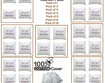 Duck Feather Cushion Pad Inner Insert Scatter Filler Extra Filled Plump Pillow Available In Pack of 1 to 10