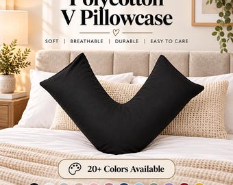 V Shaped Pillowcase Orthopedic Maternity Nursing Back Neck Support Pillow Cover 74x34cm