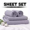 Thermal Flannelette Sheet Set 100% Brushed Cotton 4PC Fitted Sheet/Flat Sheet/ Pair of Pillowcases Warm Bedding Set
