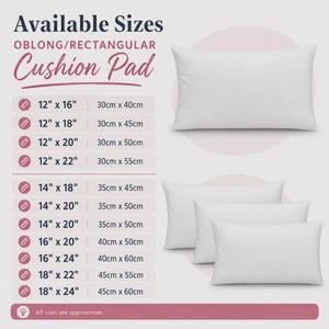 Oblong Cushion Pad Rectangular Shape Hollowfiber Cushions Inserts Inners Scatter Filler Multiple Sizes