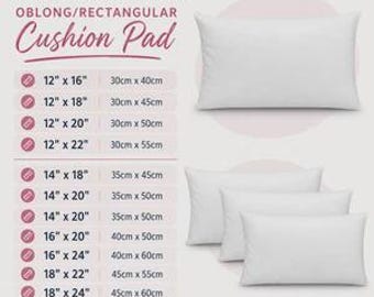 Oblong Cushion Pad Rectangular Shape Hollowfiber Cushions Inserts Inners Scatter Filler Multiple Sizes