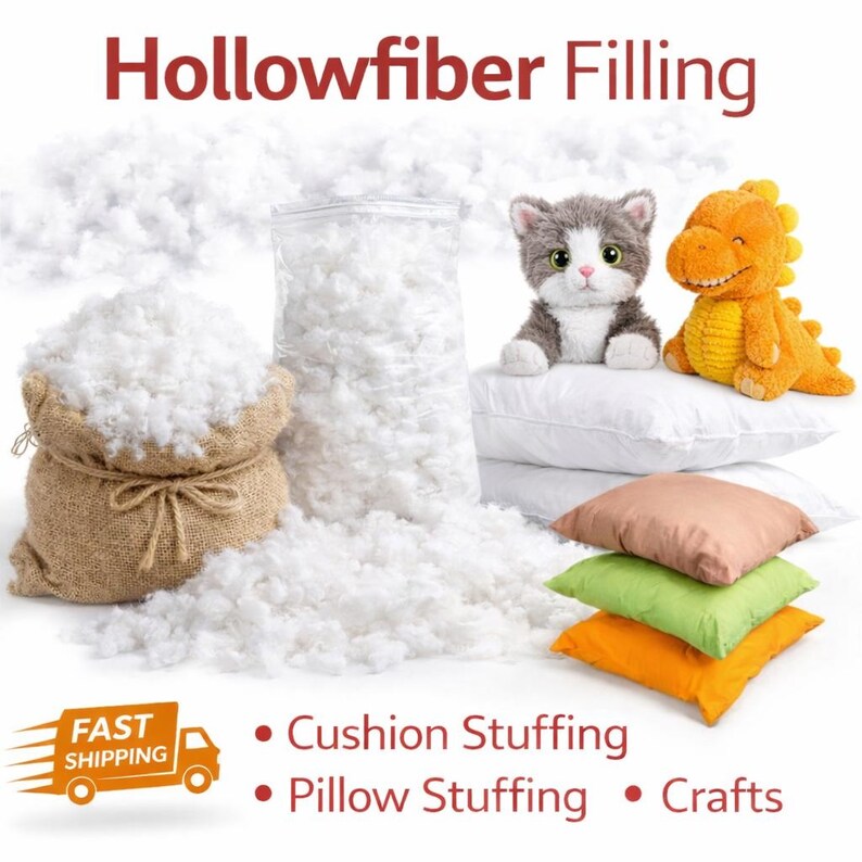 Virgin Hollowfibre Polyester Filling Stuffing for Pillows Cushions Toys Teddy Bear Crafting Sofa Filling bild 6
