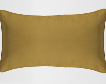 Oblong Cushion Cover Rectangular Shape Plain Cushion Cases 100% Cotton Zip Entry Pipe Edge Multiple Sizes