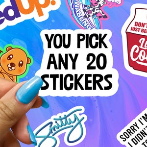 Any 20 Stickers, Sticker Bundles, Vinyl Stickers for Laptops, Water Bottles and Tumblers, Sticker Custom pack Choose your Own Sticker Bundle