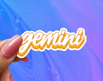 Celestial Gemini Zodiac Glossy Sticker: Astrology Laptop Decal