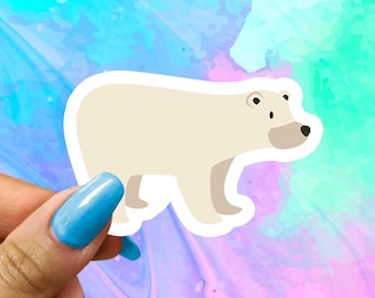 Adorable Polar Bear Stickers, Cute Animal Stickers, Vinyl Laptop Stickers, Water Bottle Sticker, Aesthetic Stickers, Water Bottle Stickers