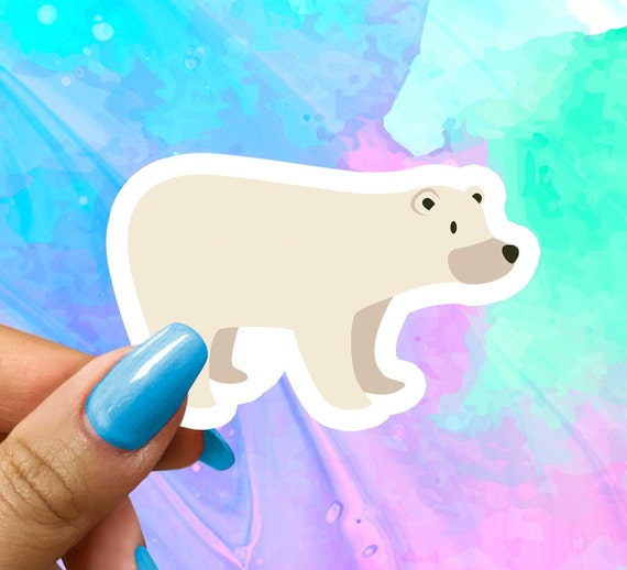 Adorable Polar Bear Stickers, Cute Animal Stickers, Vinyl Laptop