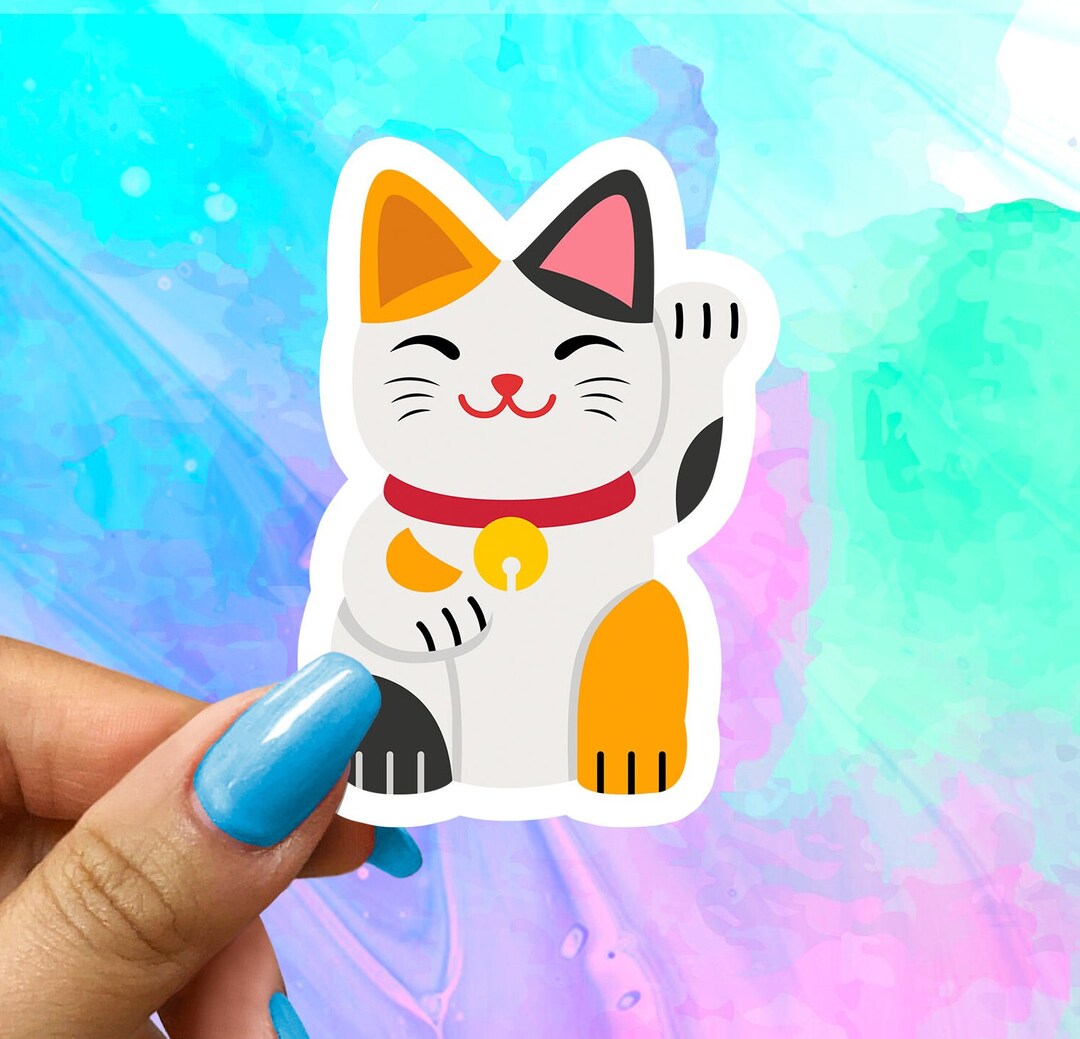 Calico Lucky Cat Sticker Vinyl Sticker Japanese Asian Etsy