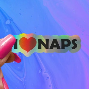 I Love Naps, I Heart Naps Funny Saying Sticker, Funny Sticker, Funny Sticker, Water Bottle Stickers, Laptop Decal