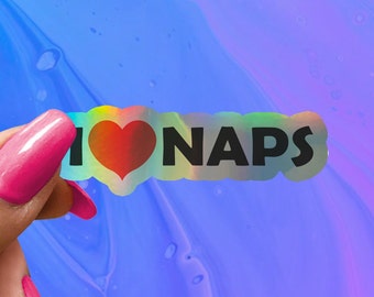I Heart Naps Sticker: Funny Saying, Water Bottle or Laptop Decal