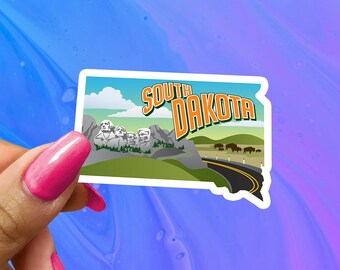 South Dakota Sticker: Glossy Waterproof Vinyl Decal