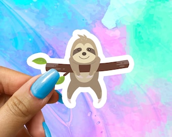 Cute Sloth Stickers, Cute Animal Stickers, Vinyl Laptop Stickers, Water Bottle Sticker, Aesthetic Stickers