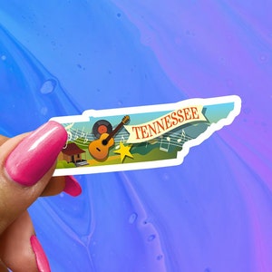 Tennessee State Sticker, Tennessee Decal, State Laptop Stickers, Waterproof Vinyl Stickers, Aesthetic State Stickers
