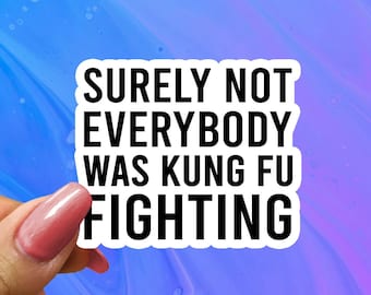 Kung Fu Fighting Glossy Vinyl Sticker - Funny Laptop Decal