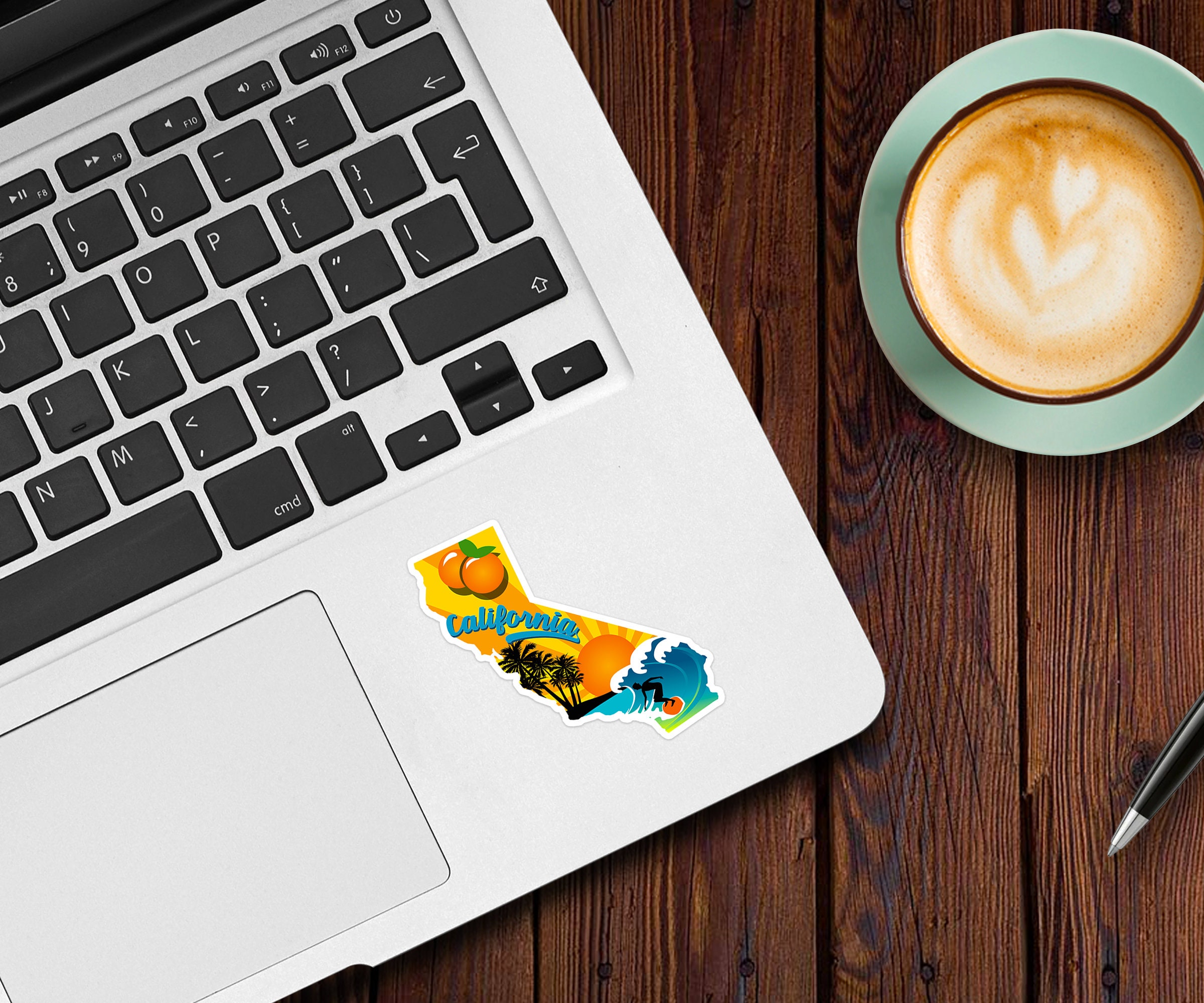 California Map Sticker: Glossy Vinyl Decal for Laptop or Car - Etsy