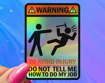 Funny Hard Hat Sticker: Construction Worker Gift, Durable Gloss Vinyl