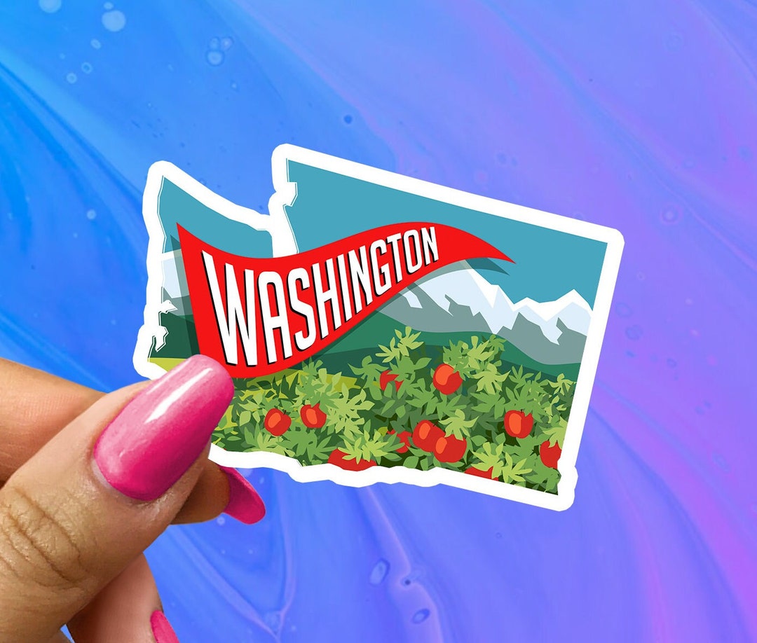 Washington State Sticker: Glossy Vinyl Laptop Decal - Etsy