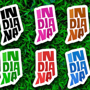 Indiana State Sticker, Indiana Decal, State Laptop Stickers, Waterproof Vinyl Stickers, Aesthetic State Stickers