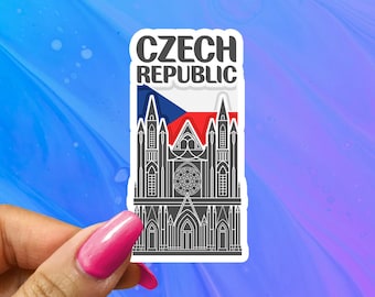 Czech Republic Travel Sticker: Glossy Vinyl Vacation Decal