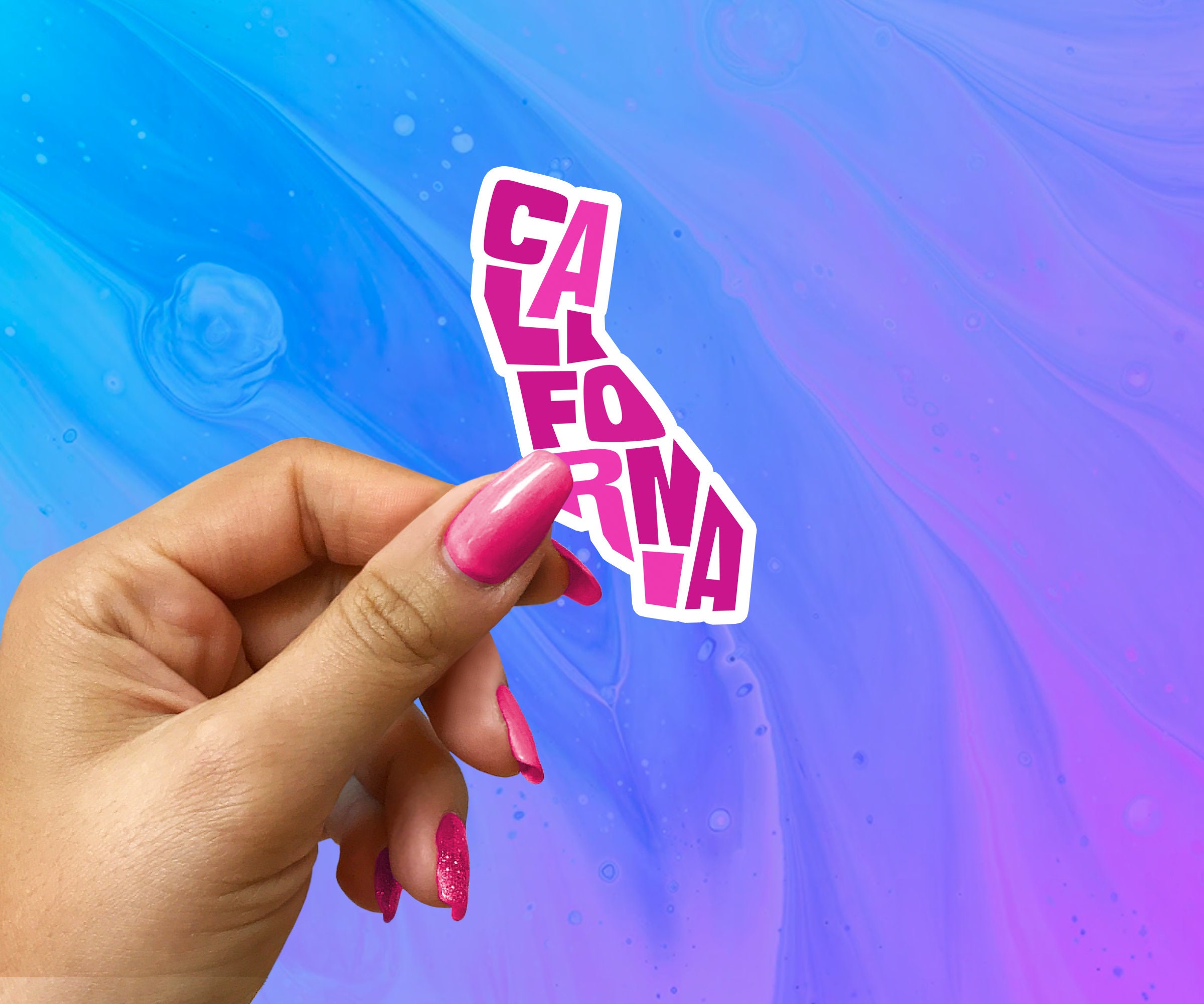 California Map Sticker: Glossy Vinyl Decal for Laptop, Water Bottle - Etsy