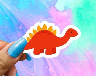 Baby Stegosaurus Sticker: Glossy Vinyl Dinosaur Dino